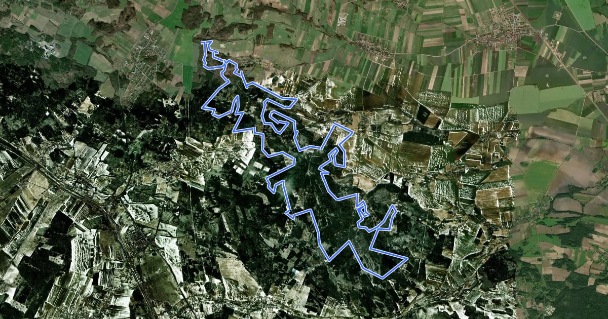 Маршрут Bike Park Obiszów на спутниковом снимке