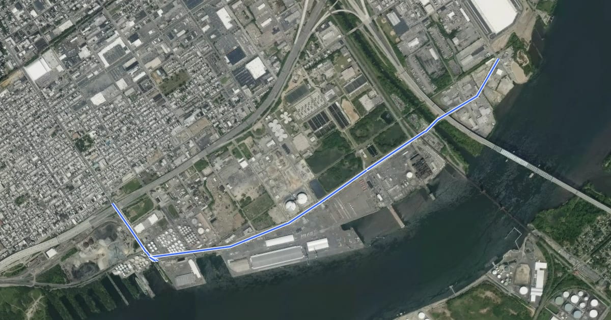 Маршрут Bike Path на спутниковом снимке