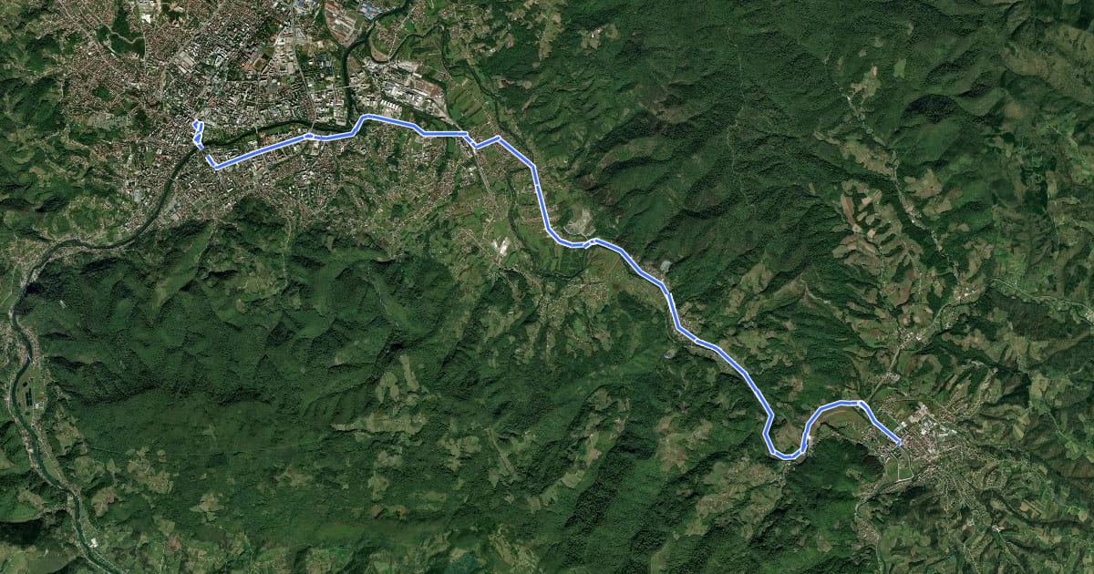 Маршрут Bike Route 1 BL - Celinac на спутниковом снимке