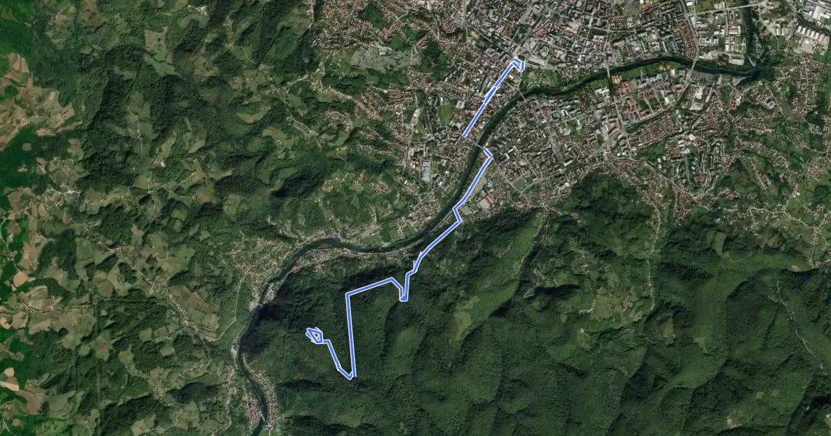 Маршрут Bike Route 3 BL Centar- BL Banj Brdo (Mount Banj) на спутниковом снимке