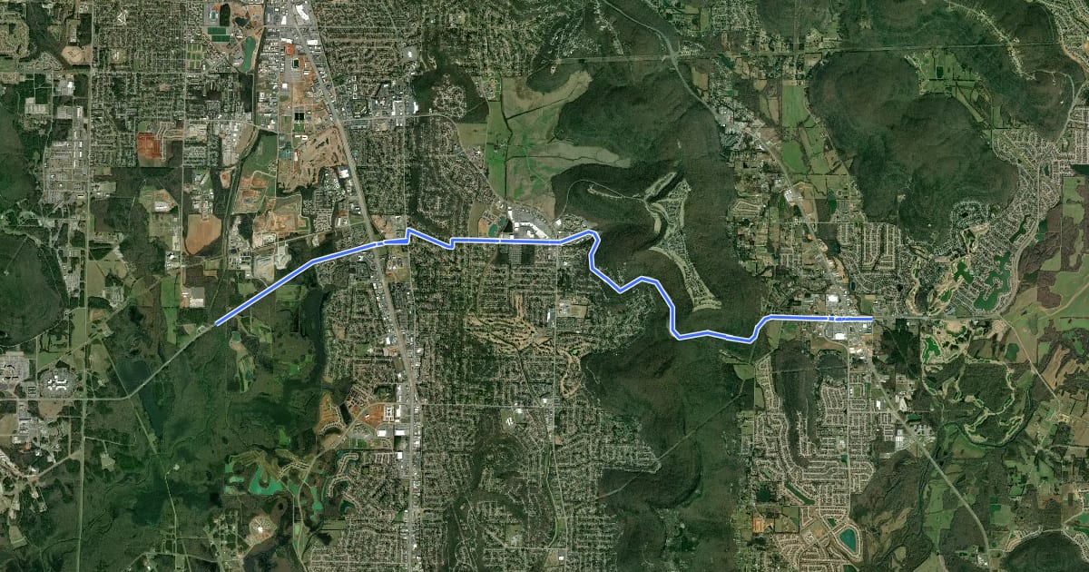 Маршрут Bike Route 30 (proposed) на спутниковом снимке