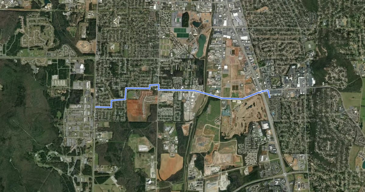 Маршрут Bike Route 40 на спутниковом снимке
