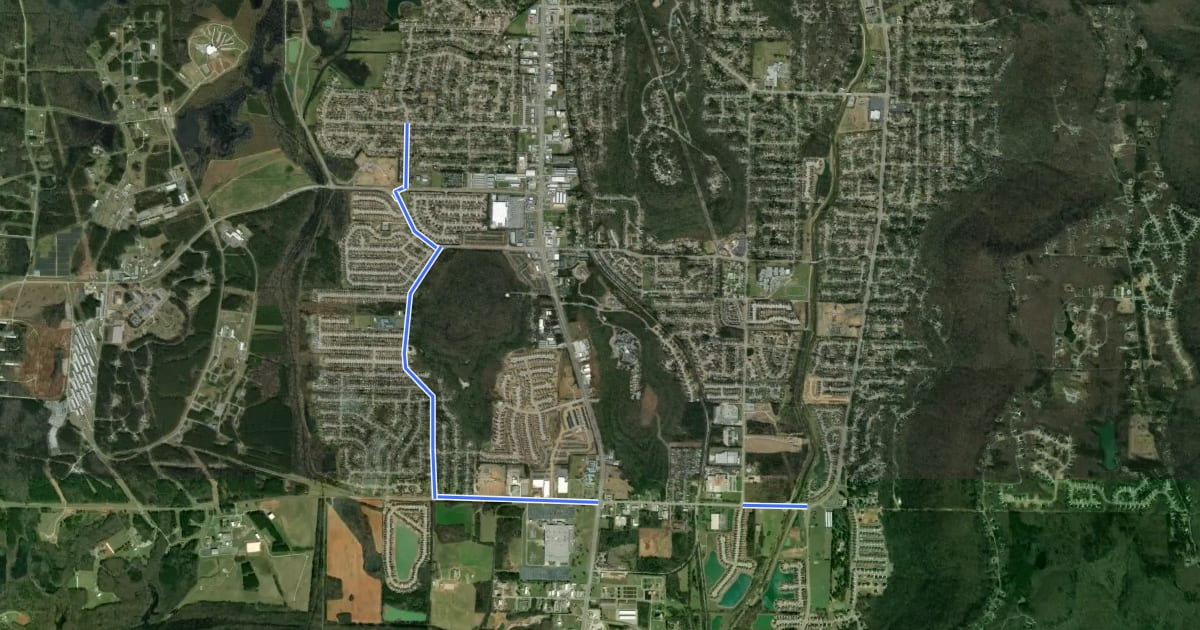 Маршрут Bike Route 53 на спутниковом снимке