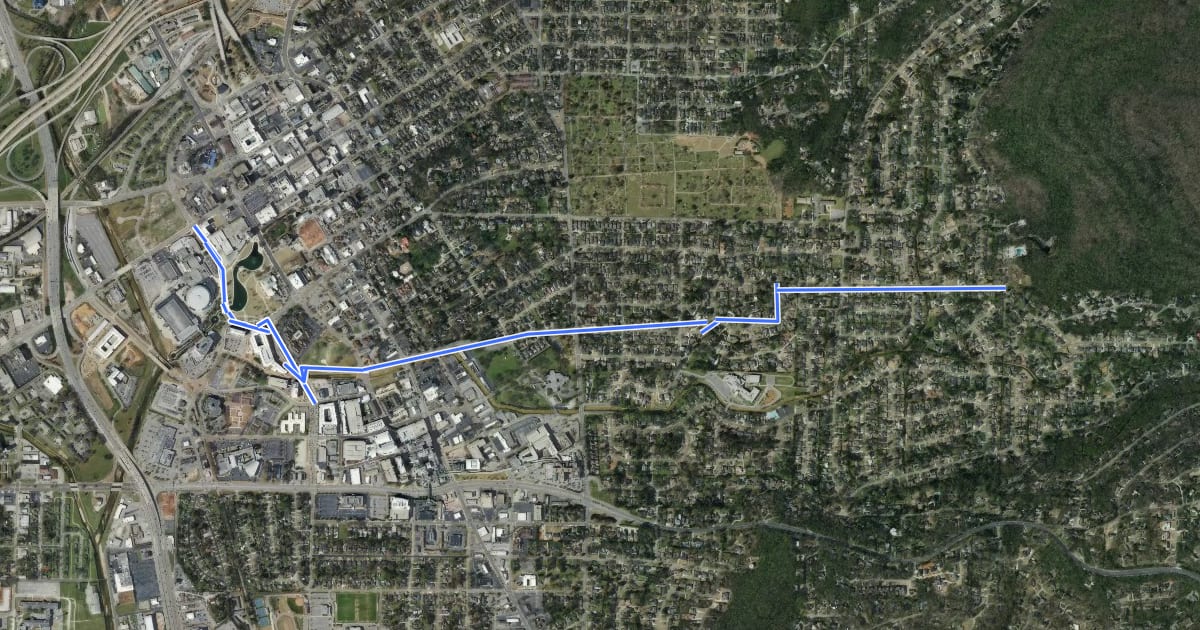 Маршрут Bike Route 54 на спутниковом снимке
