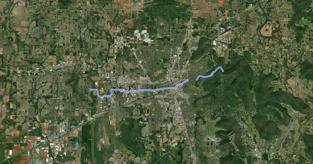 Маршрут Bike Route 60 west на спутниковом снимке