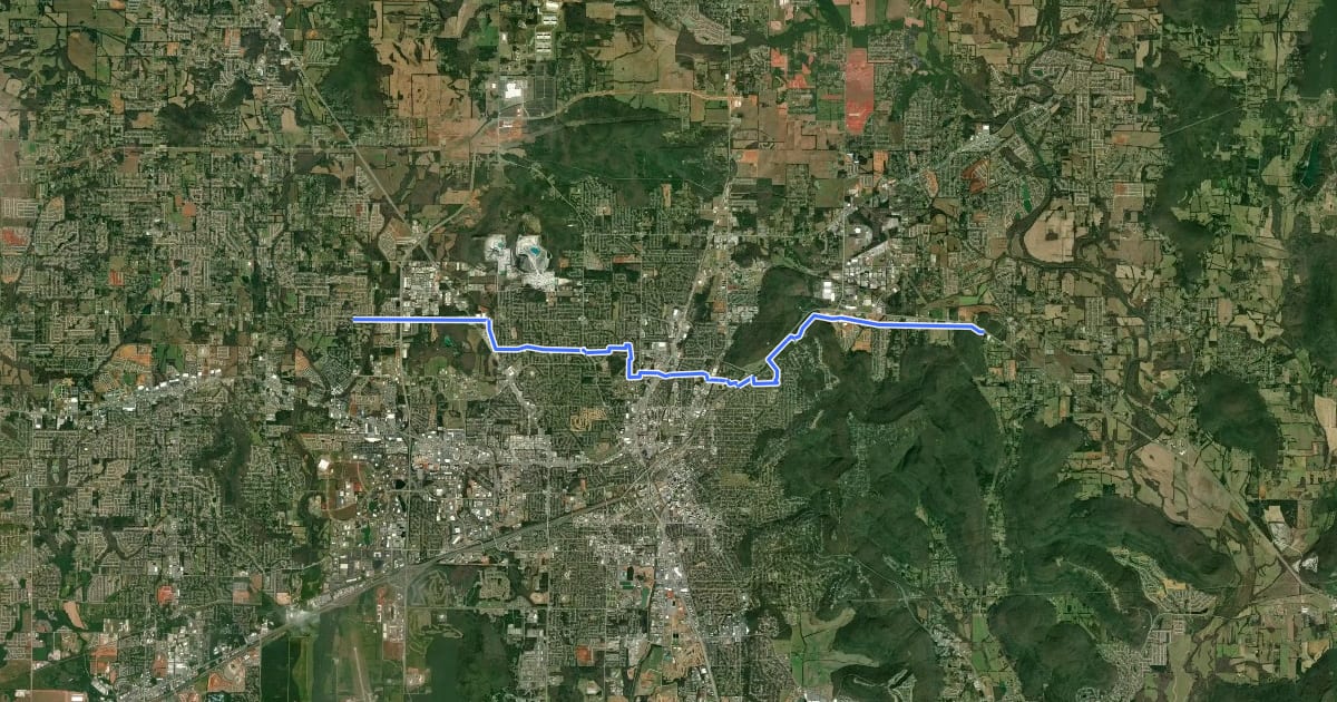 Маршрут Bike Route 70 на спутниковом снимке