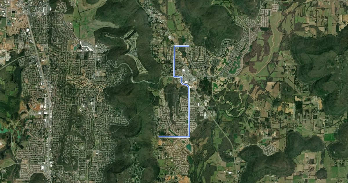 Маршрут Bike Route 73 (proposed) на спутниковом снимке
