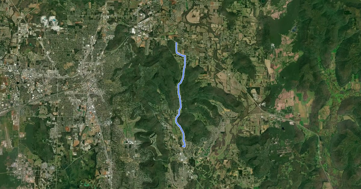 Маршрут Bike Route 75 (proposed) на спутниковом снимке