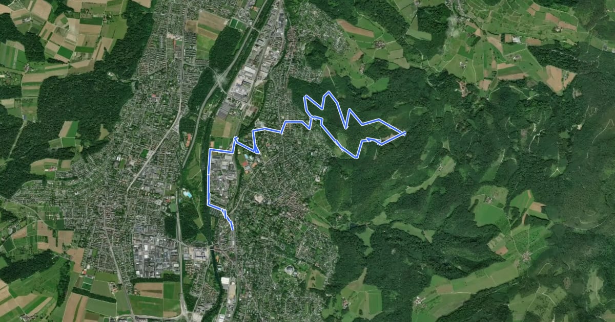 Маршрут Bike Trail Arlesheim на спутниковом снимке