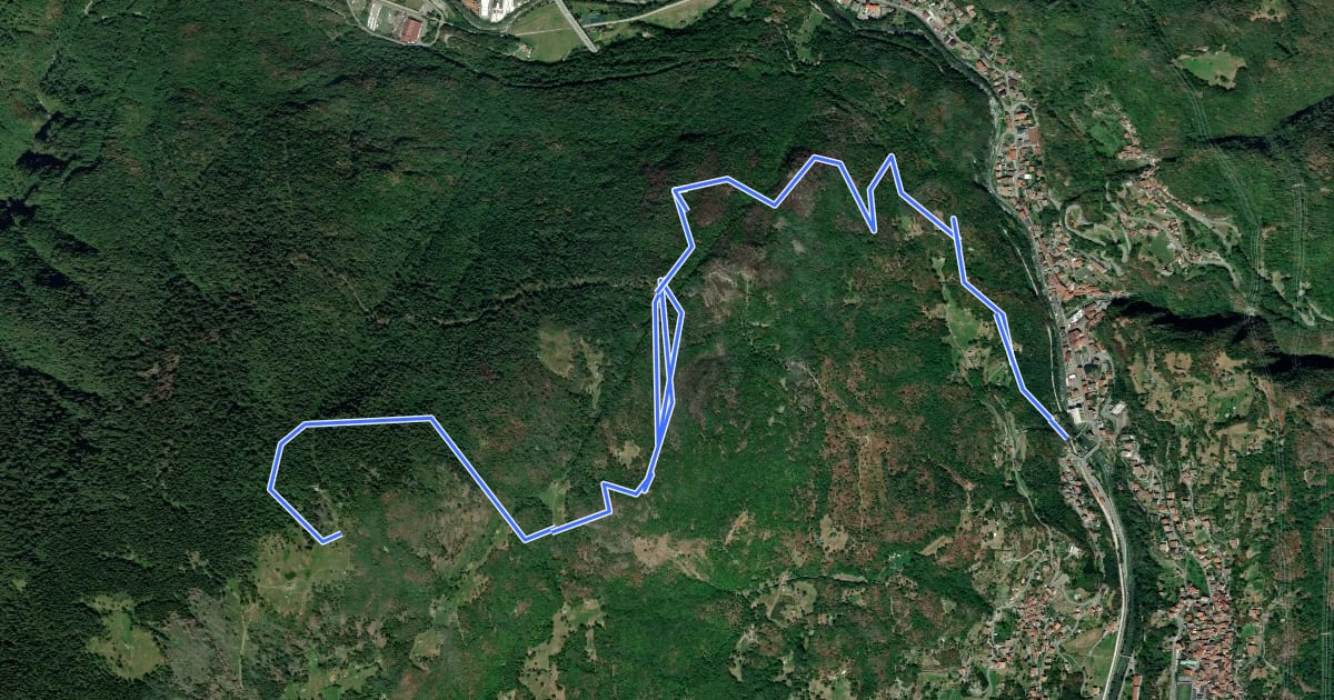 Маршрут Bike Trail del Tricolore - Trail Rosso на спутниковом снимке
