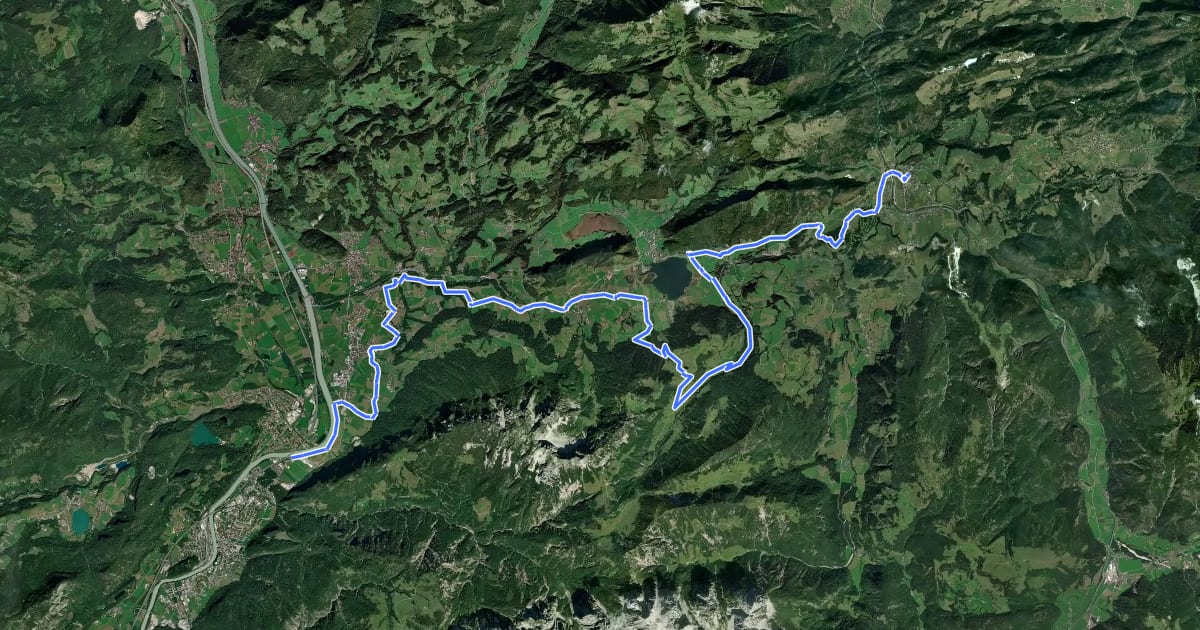Маршрут Bike Trail Tirol Etappe 10: Kufstein - Kössen на спутниковом снимке