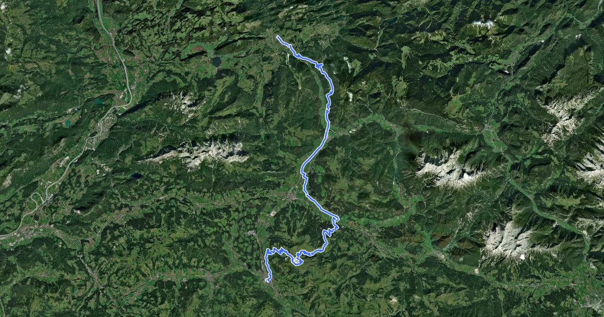 Маршрут Bike Trail Tirol Etappe 11: Kössen - Kitzbühel на спутниковом снимке