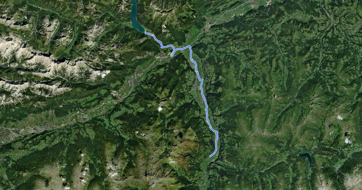 Маршрут Bike Trail Tirol Etappe 16: Zell - Achensee на спутниковом снимке