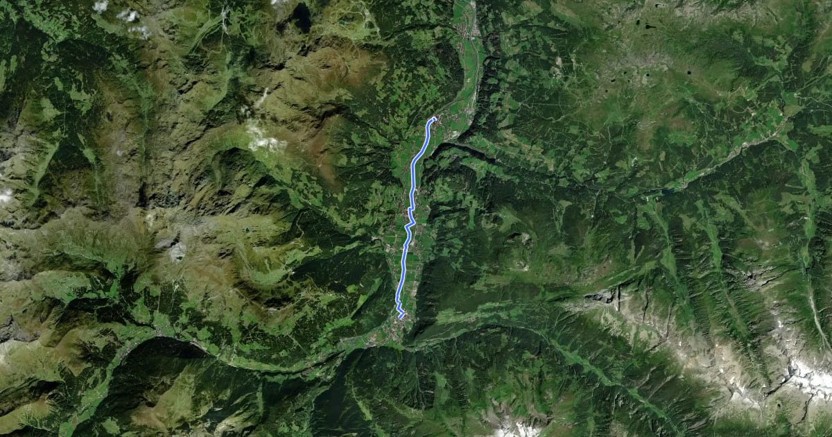 Маршрут Bike Trail Tirol Etappe 17: Zell - Mayrhofen на спутниковом снимке