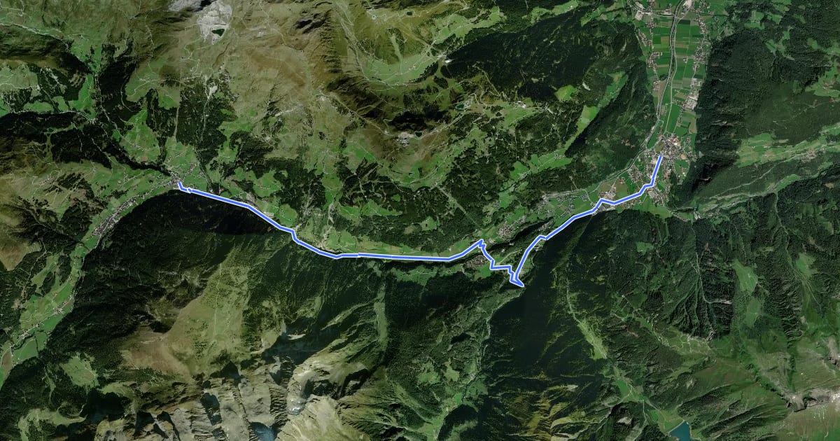 Маршрут Bike Trail Tirol Etappe 18: Mayrhofen - Lanersbach на спутниковом снимке