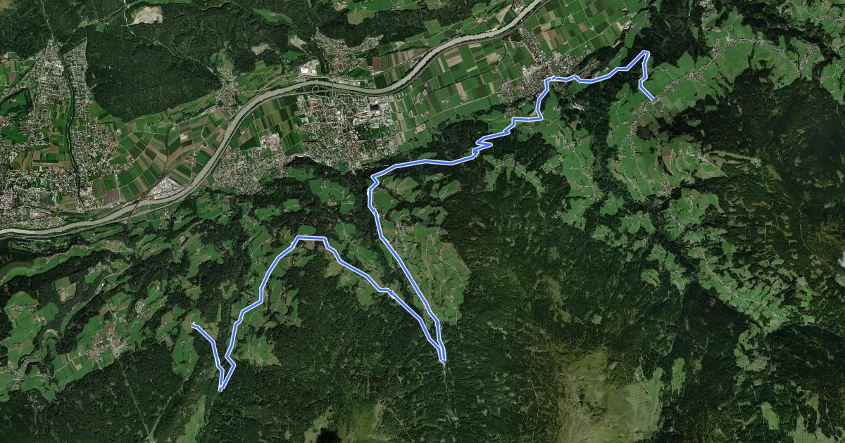 Маршрут Bike Trail Tirol Etappe 20: Weerberg - Windegg на спутниковом снимке