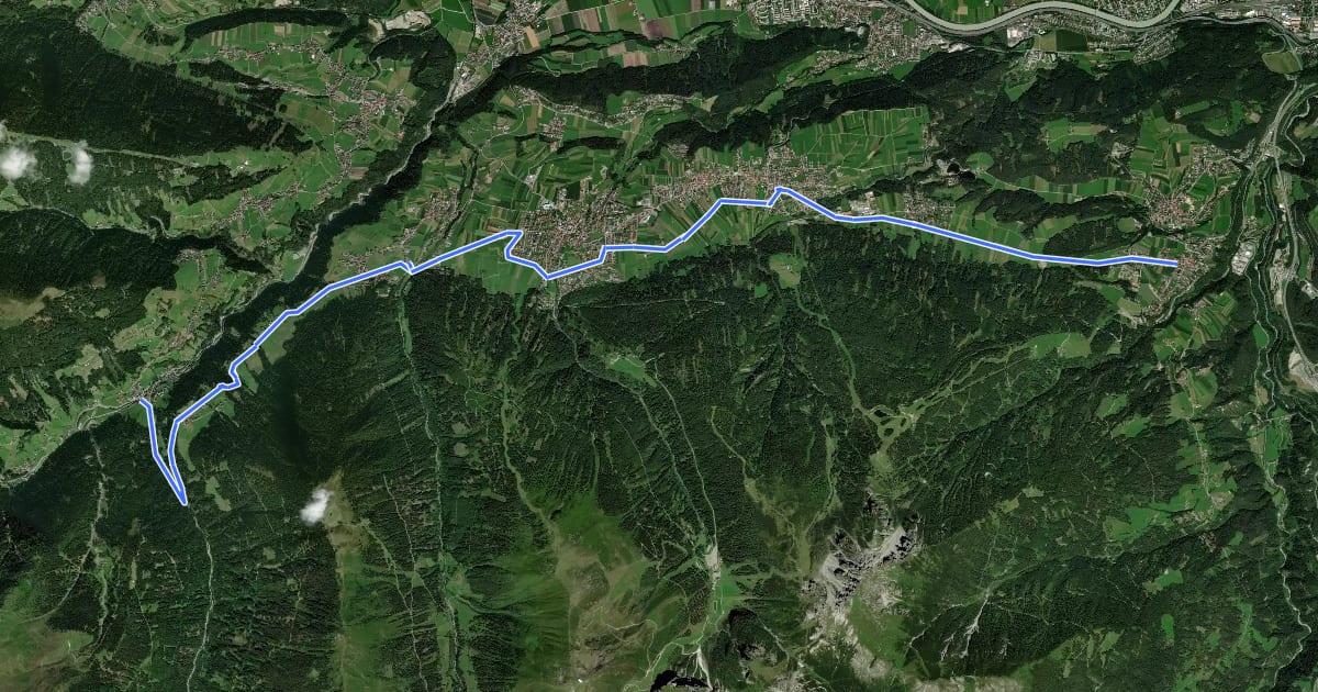 Маршрут Bike Trail Tirol Etappe 24: Mutters - Sellrain на спутниковом снимке