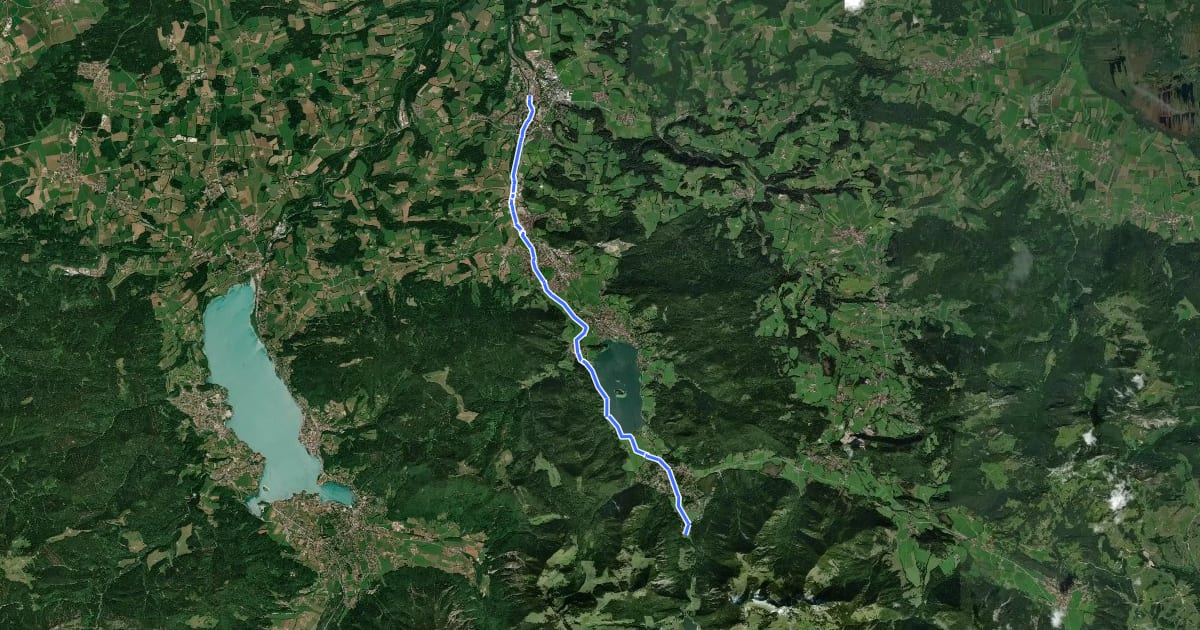 Маршрут Bike2Hike на спутниковом снимке