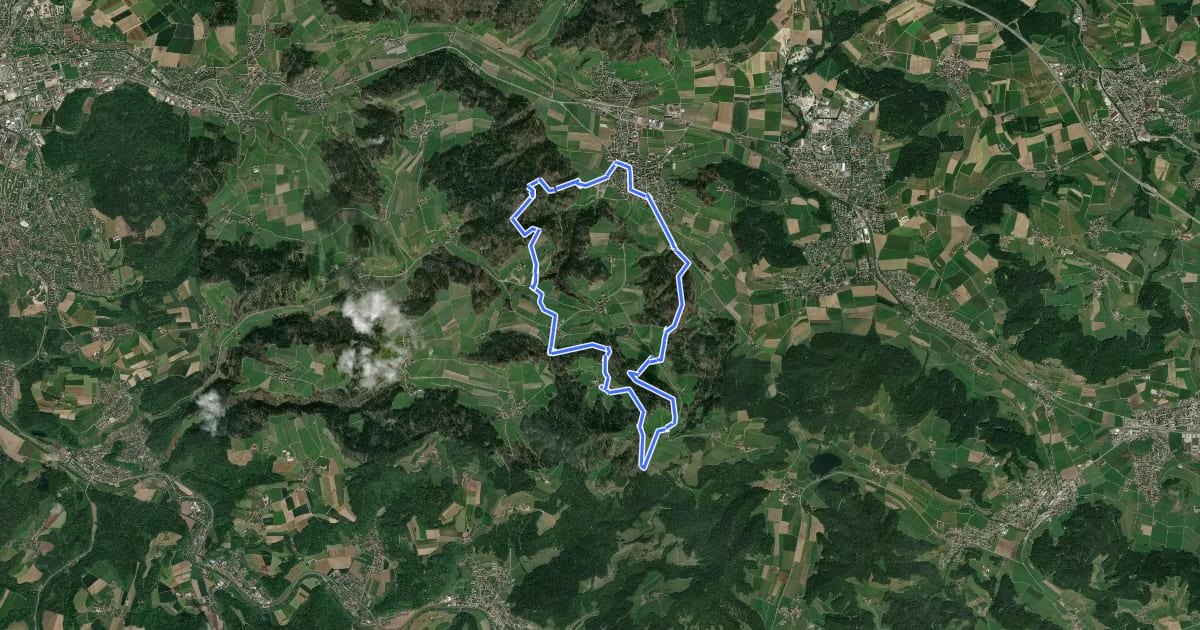 Маршрут Biketrail Elgg на спутниковом снимке
