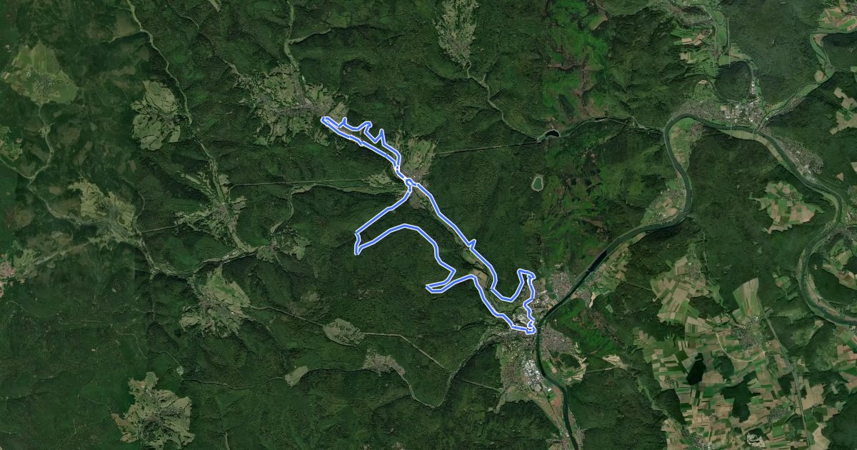 Маршрут Bikewald Route 22 – Partenstein на спутниковом снимке