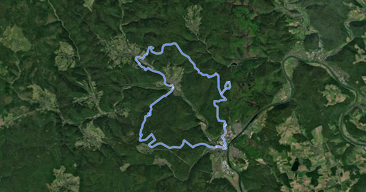 Маршрут Bikewald Route 23 – Spessarttor на спутниковом снимке