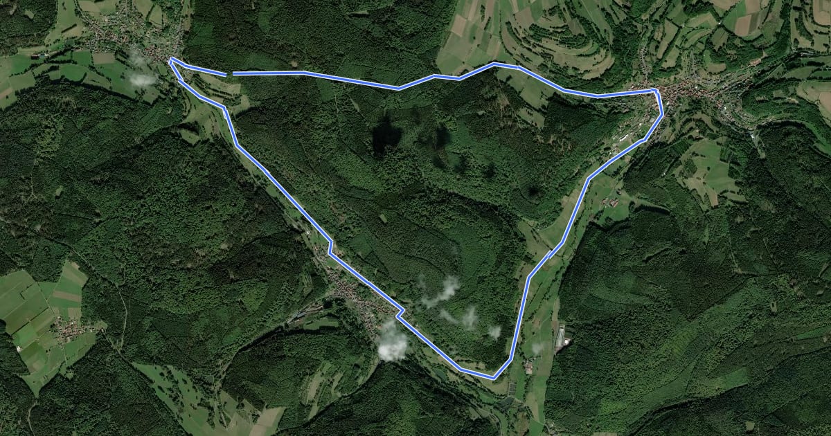 Маршрут Bikewald Route 3 – Flörsbach на спутниковом снимке
