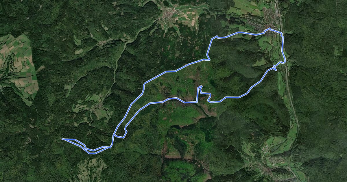 Маршрут Bikewald Route 34 на спутниковом снимке
