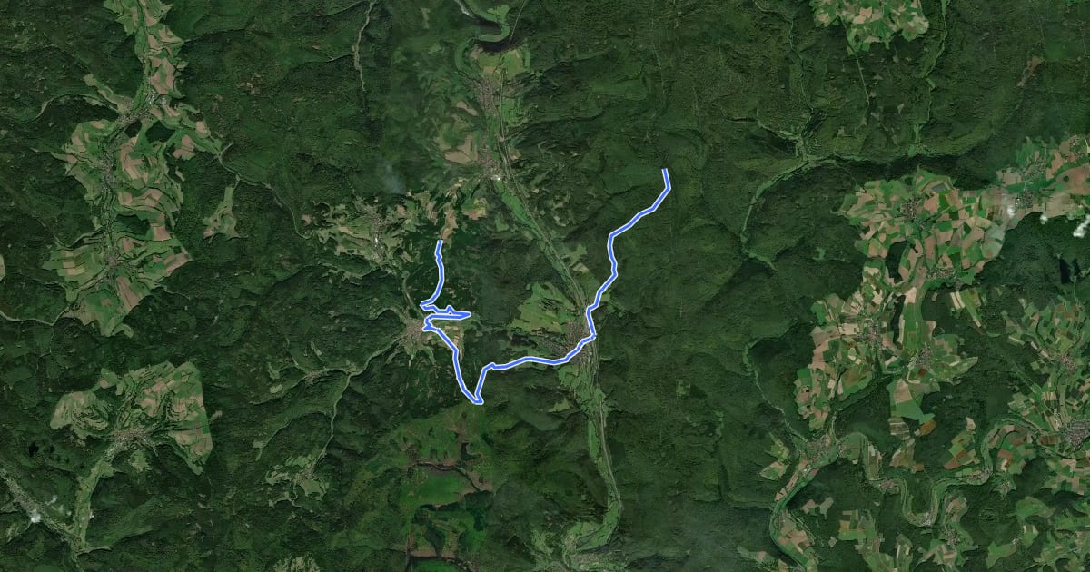 Маршрут Bikewald Route 37 – Mittelsinn на спутниковом снимке