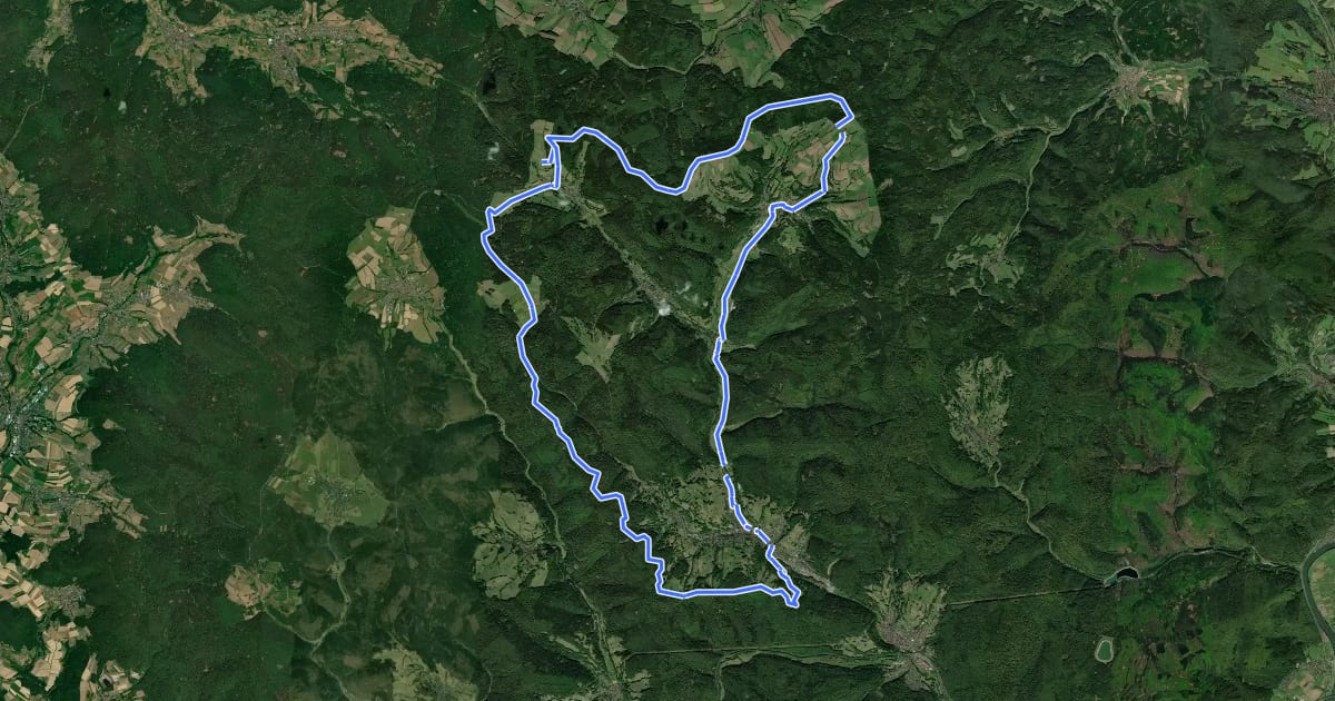 Маршрут Bikewald Route 6 – Durch den Räuberwald на спутниковом снимке