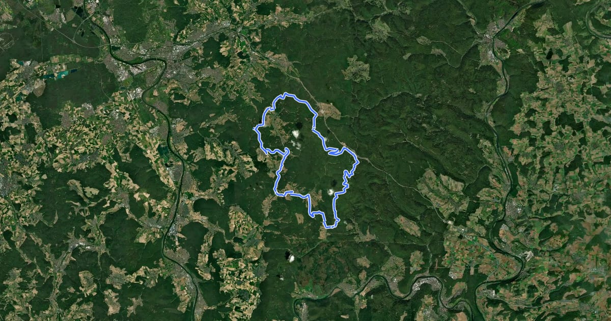 Маршрут Bikewald Route D - Spessart Süd на спутниковом снимке
