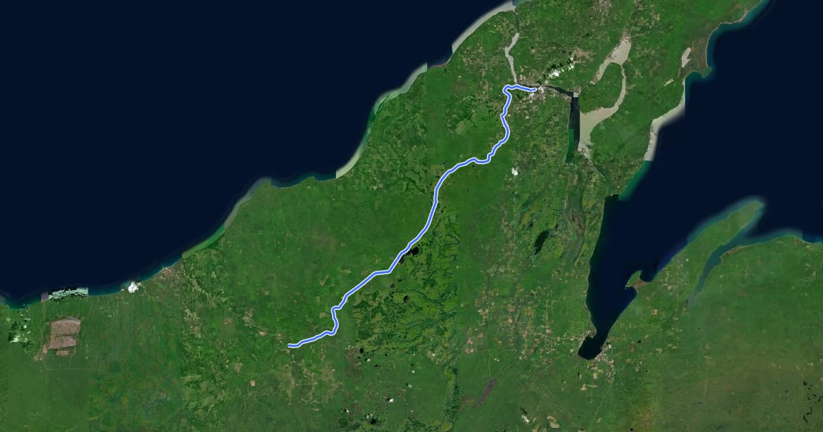 Маршрут Bill Nicholls Trail на спутниковом снимке