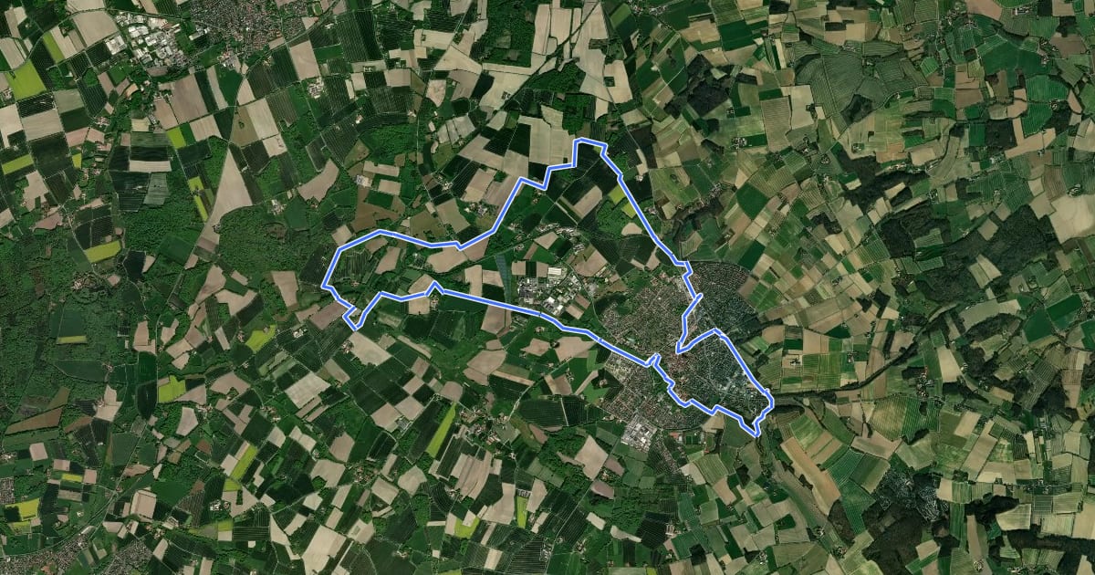 Маршрут Billerbeck Rundweg B10 на спутниковом снимке