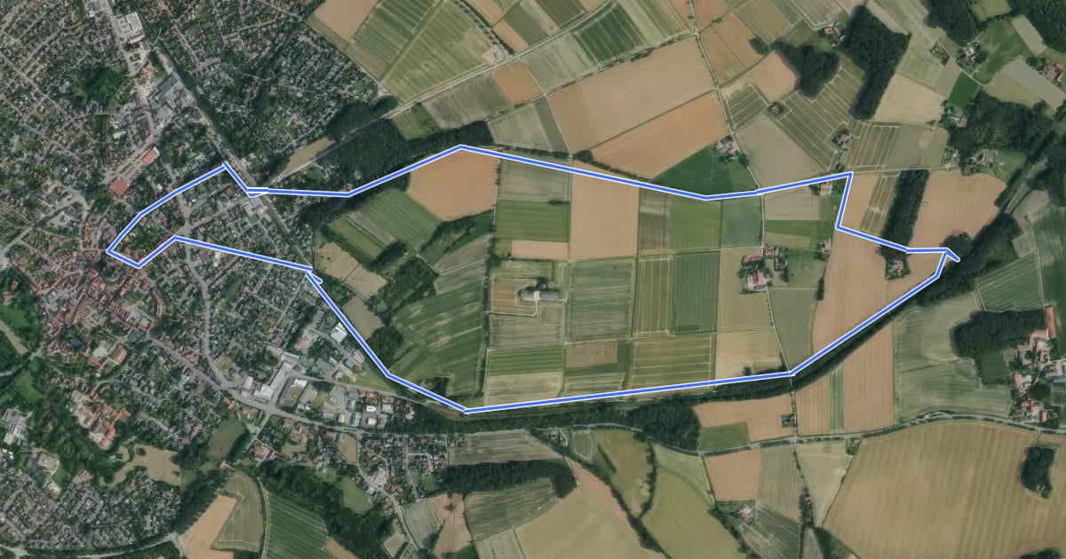 Маршрут Billerbeck Rundweg B2 на спутниковом снимке