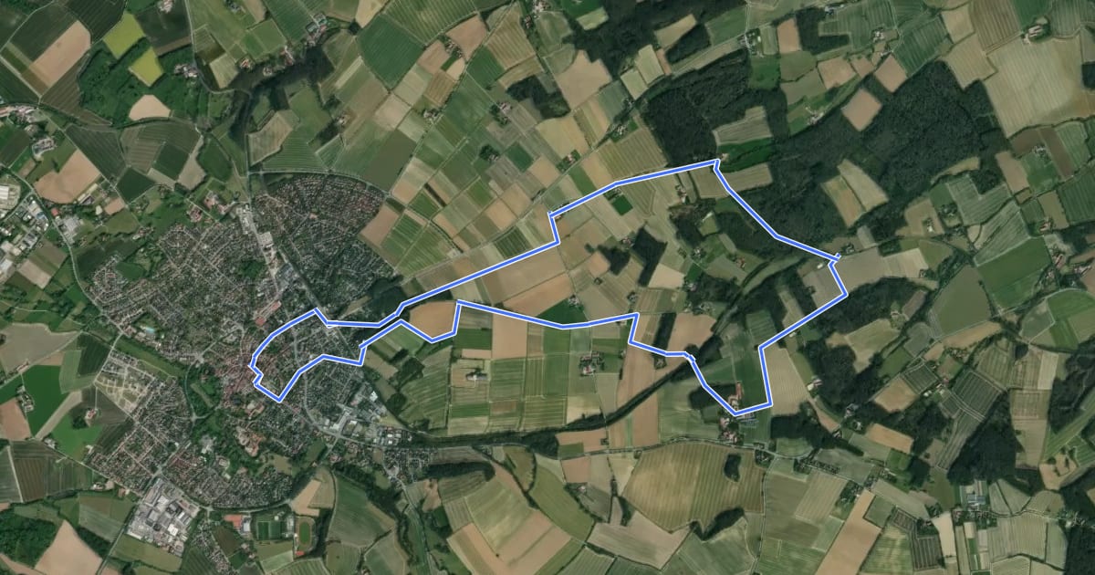 Маршрут Billerbeck Rundweg B4 на спутниковом снимке