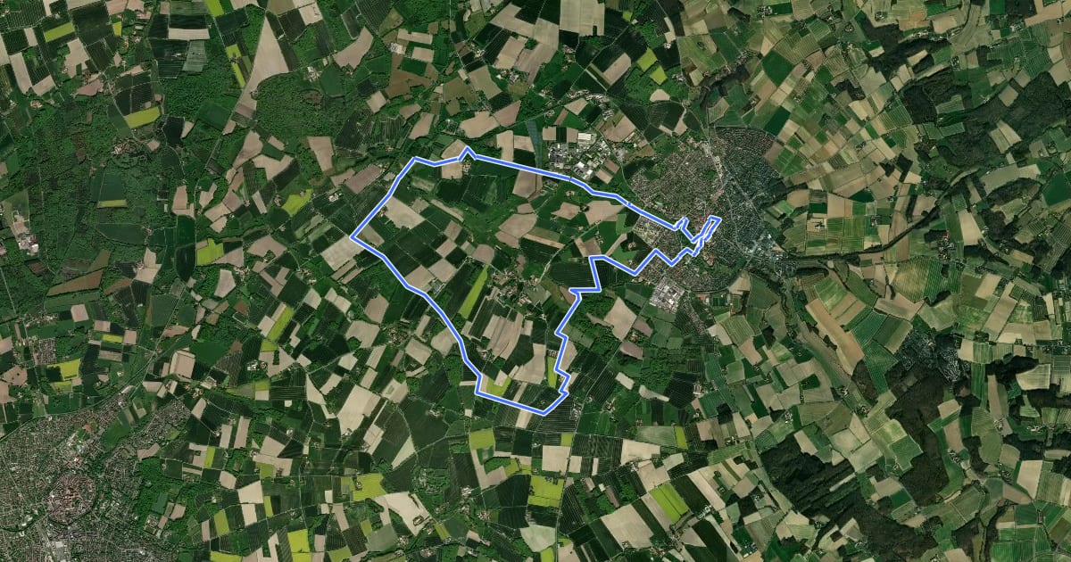 Маршрут Billerbeck Rundweg B5 на спутниковом снимке