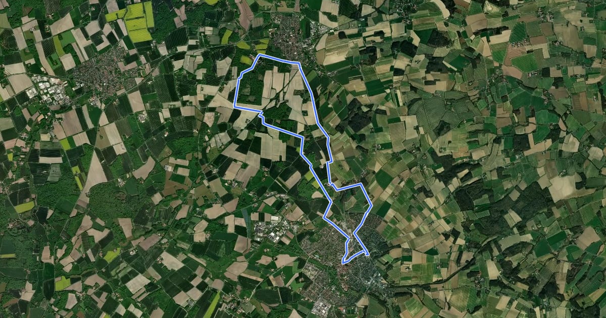 Маршрут Billerbeck Rundweg B9 на спутниковом снимке