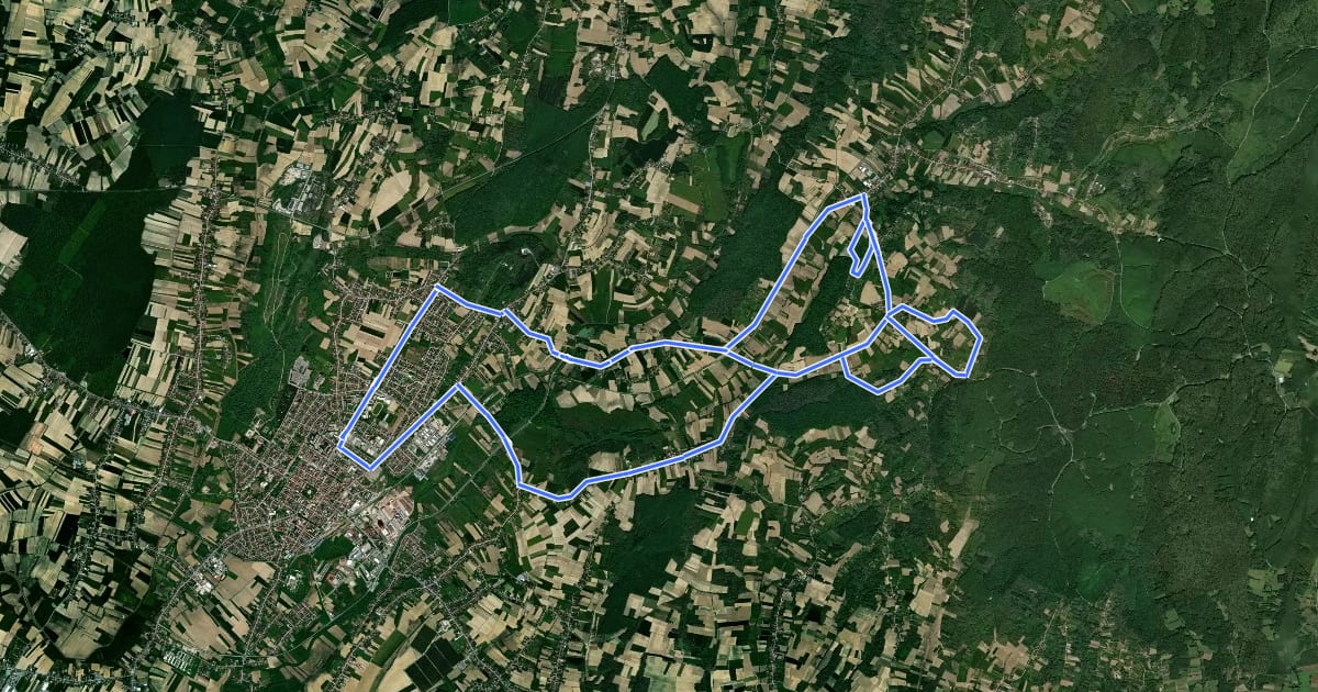 Маршрут Bilogorska ruta на спутниковом снимке