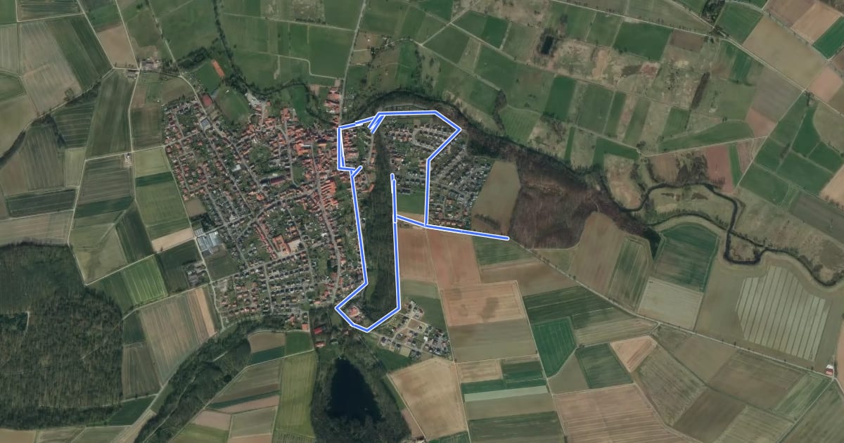Маршрут Bilshausen Rundweg B на спутниковом снимке