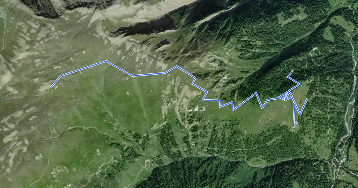 Маршрут Binn - Breithorn на спутниковом снимке