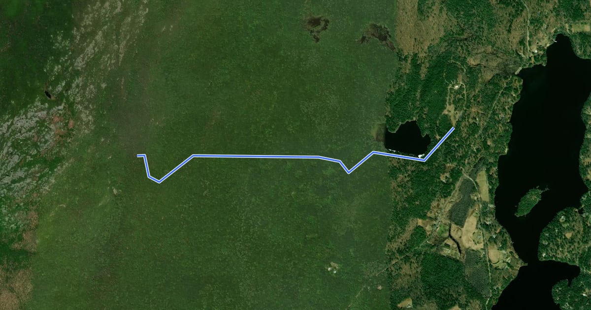 Маршрут Birchtoft Trail на спутниковом снимке