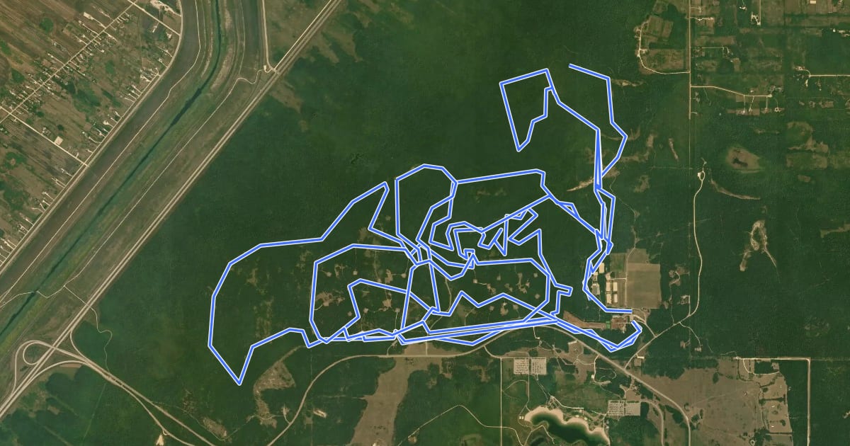 Маршрут Birds Hill Provincial Park Cross-country Ski Trails на спутниковом снимке