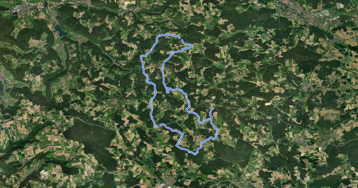 Маршрут Birgland-Rundwanderweg на спутниковом снимке