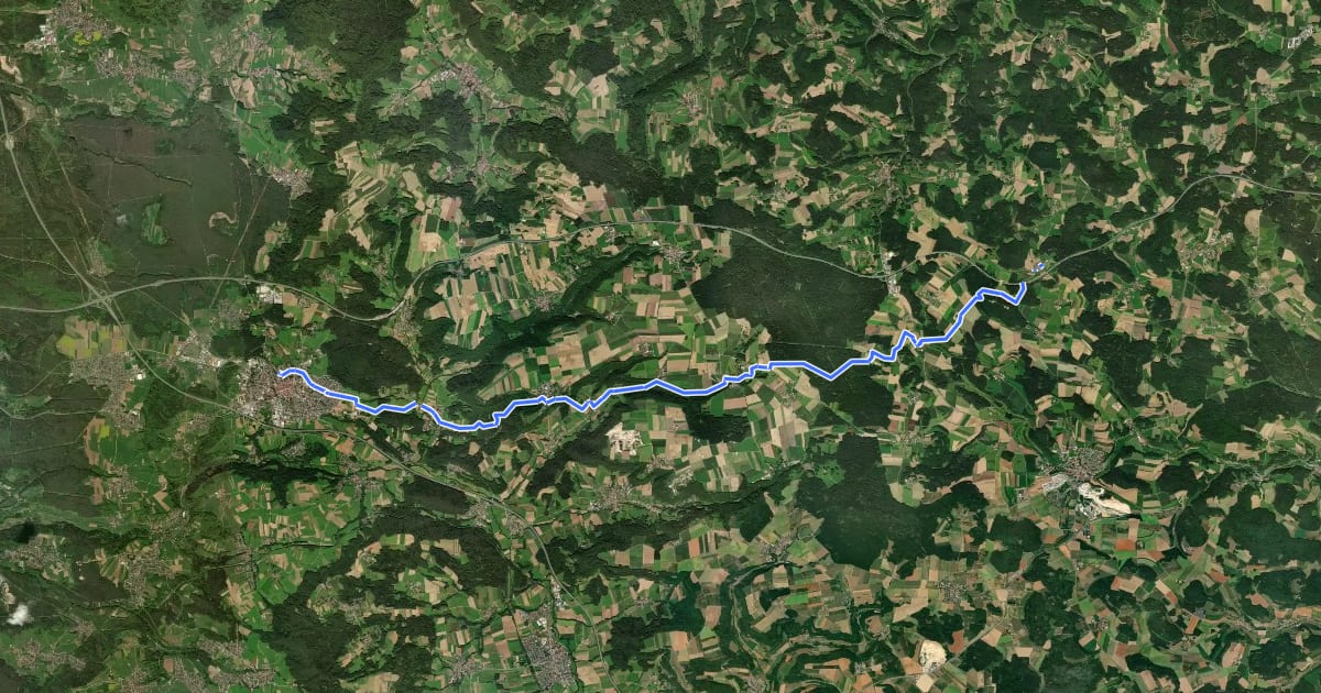 Маршрут Birglandweg на спутниковом снимке