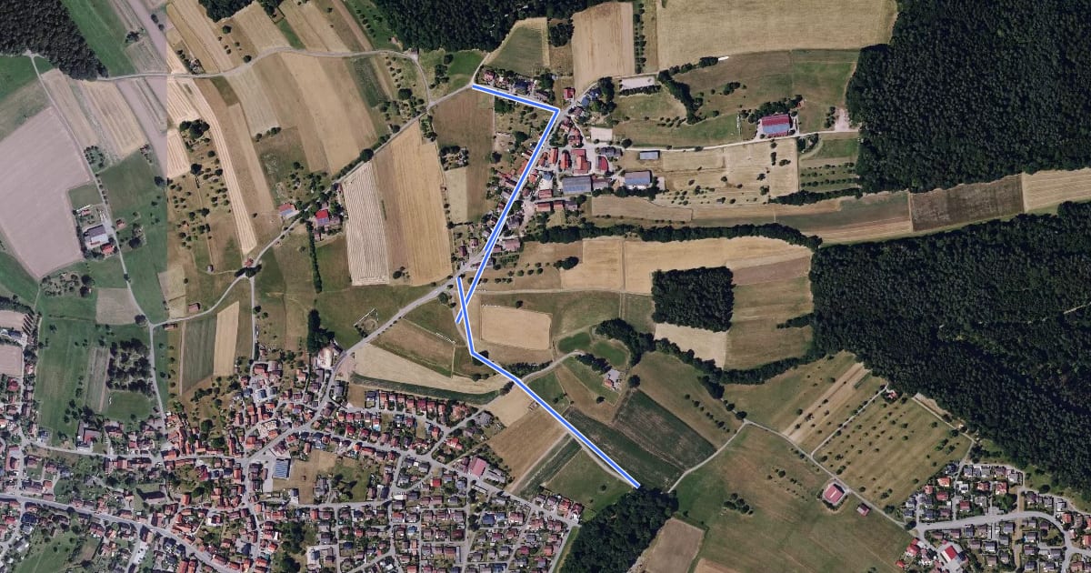Маршрут Birkenwäldle - Spindlershof на спутниковом снимке