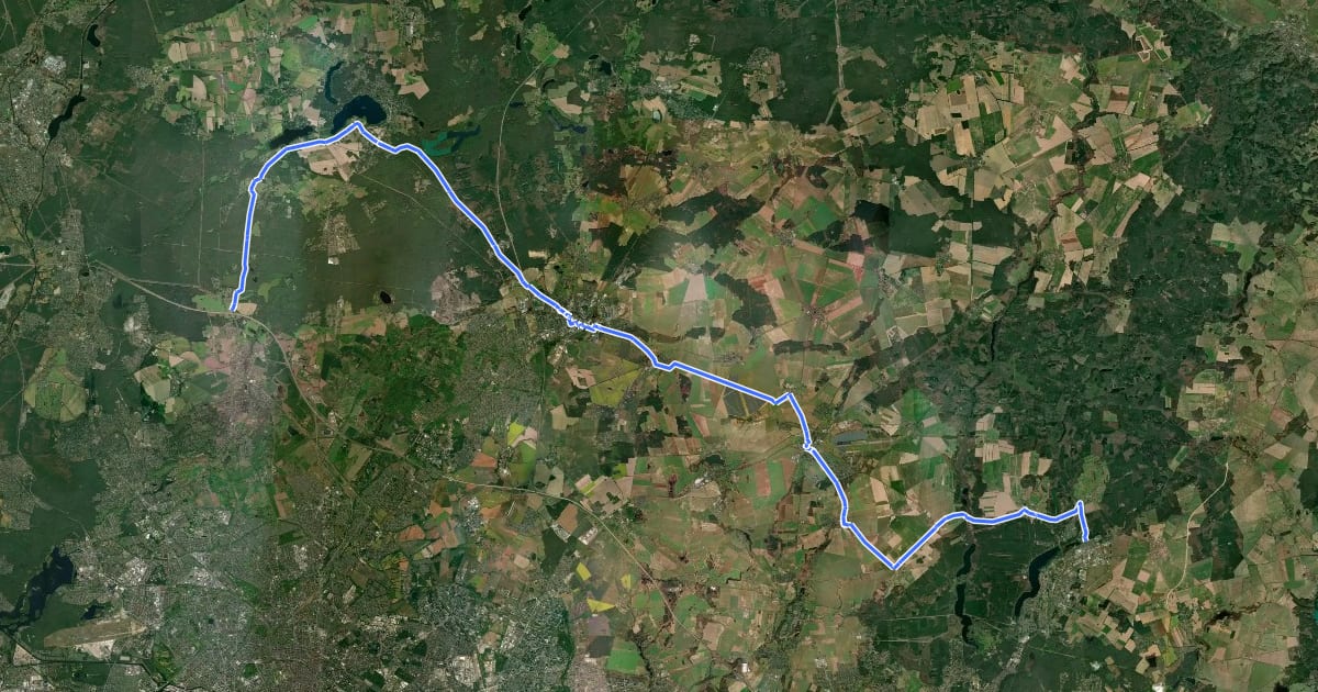 Маршрут Birkenwerder Strausberg на спутниковом снимке