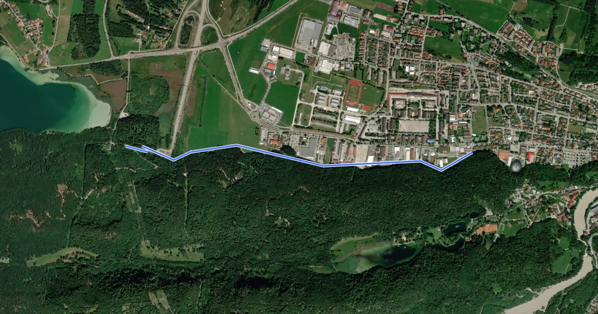 Маршрут Birkstraße - Fischbichl на спутниковом снимке