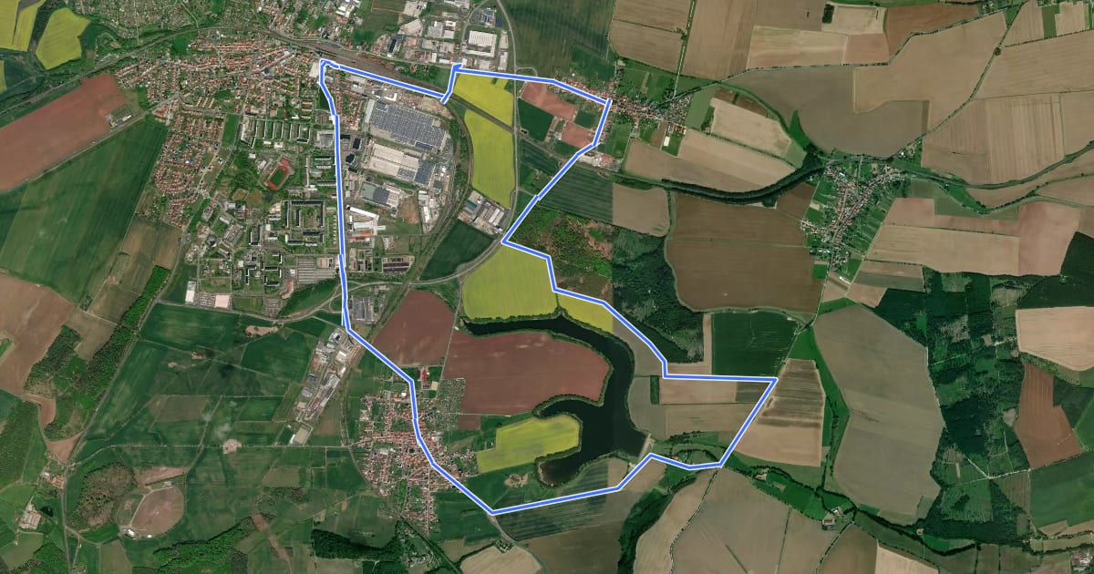 Маршрут Birkungen - Leinefelde - Breitenholz - Stausee - Birkungen на спутниковом снимке