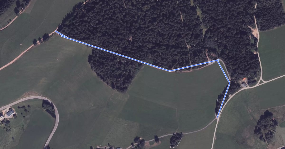 Маршрут Birkwegeck - Landfeld на спутниковом снимке
