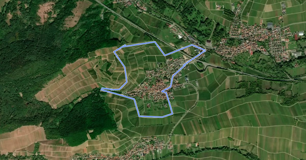 Маршрут Birkweiler Rundwanderweg Rund-ums-Dorf на спутниковом снимке