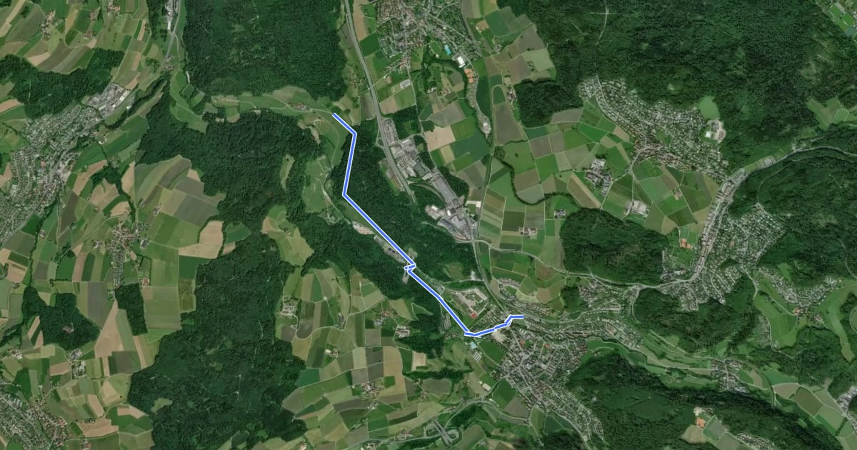 Маршрут Birmensdorf - Unter Reppischtal на спутниковом снимке